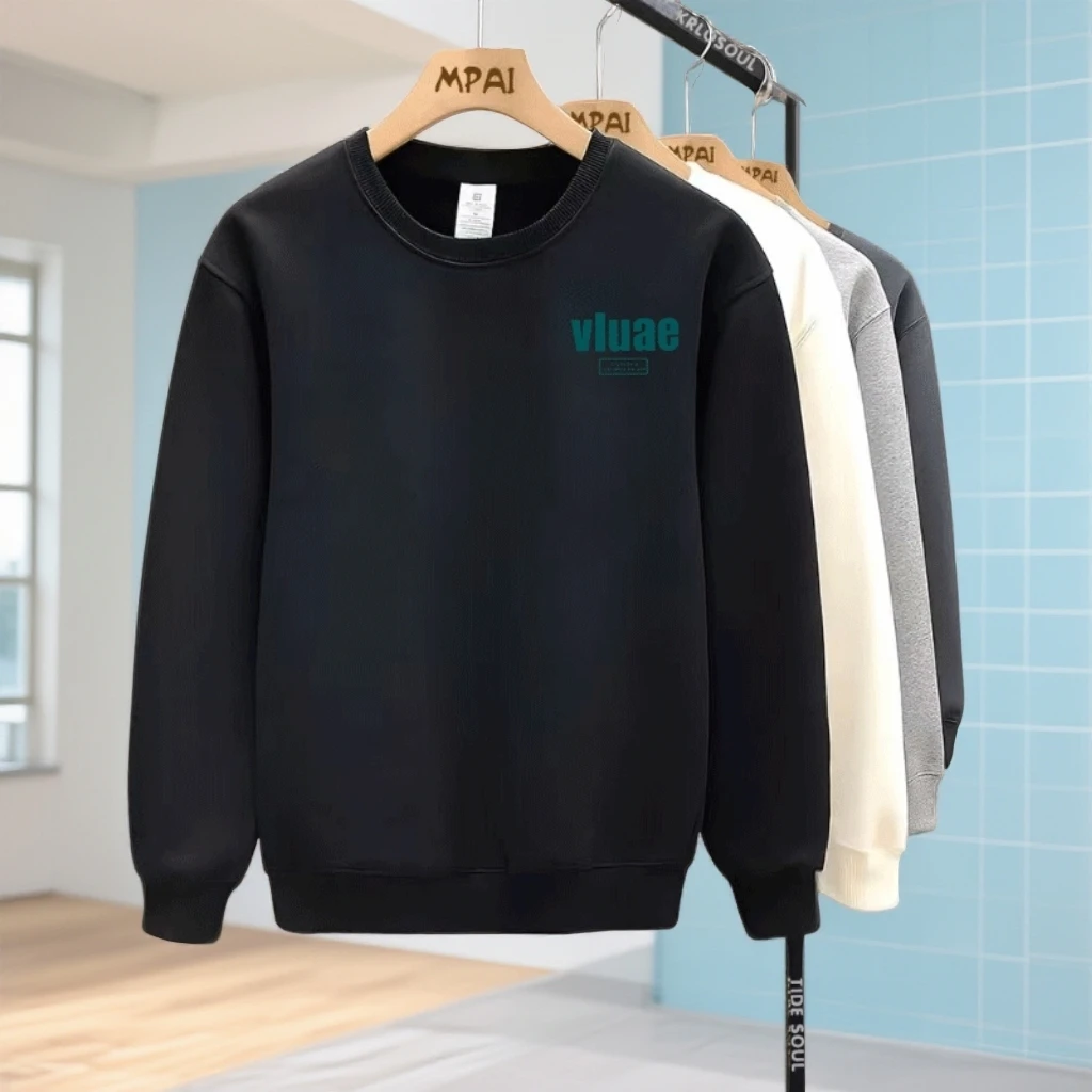 男上衣时尚保暖卫衣青年秋冬校园不起球长袖打底衫印花图案大学生