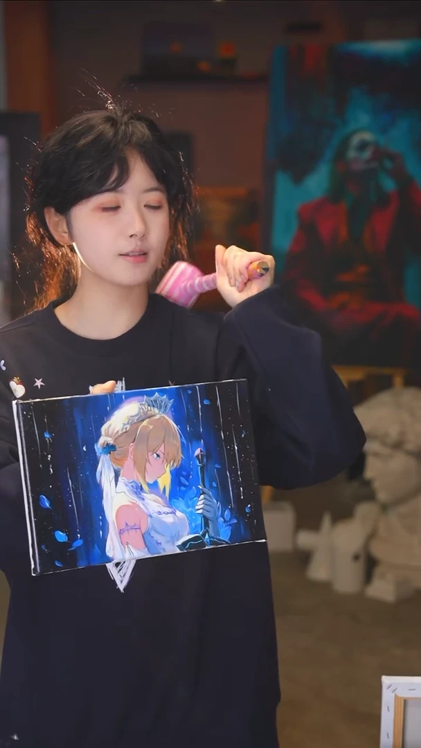 油画整*口小尺寸saber丙烯画纯手绘