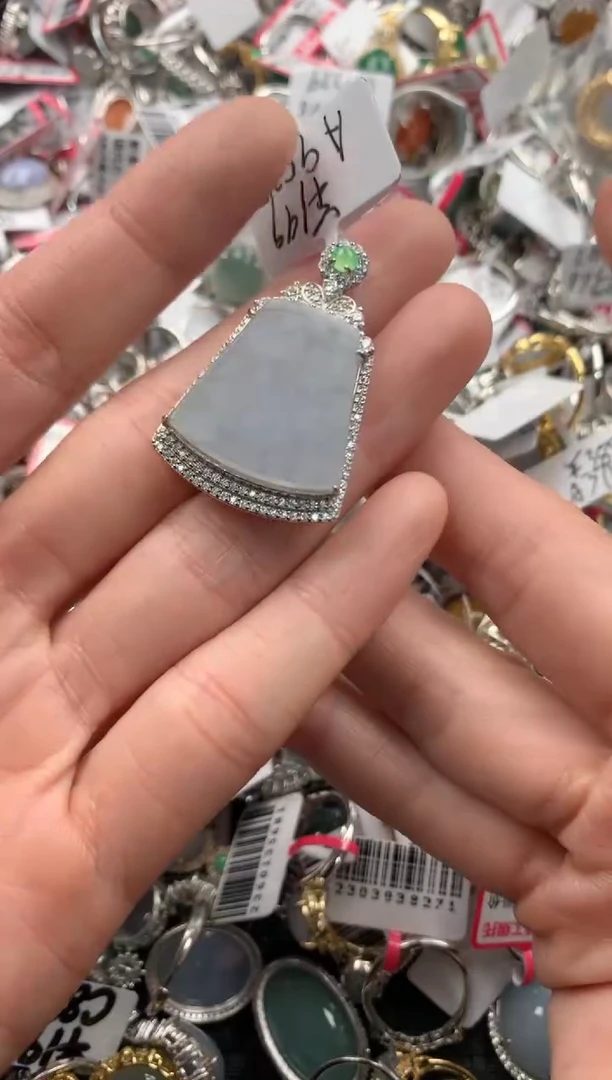 银S925镶嵌戒指翡翠2222----7