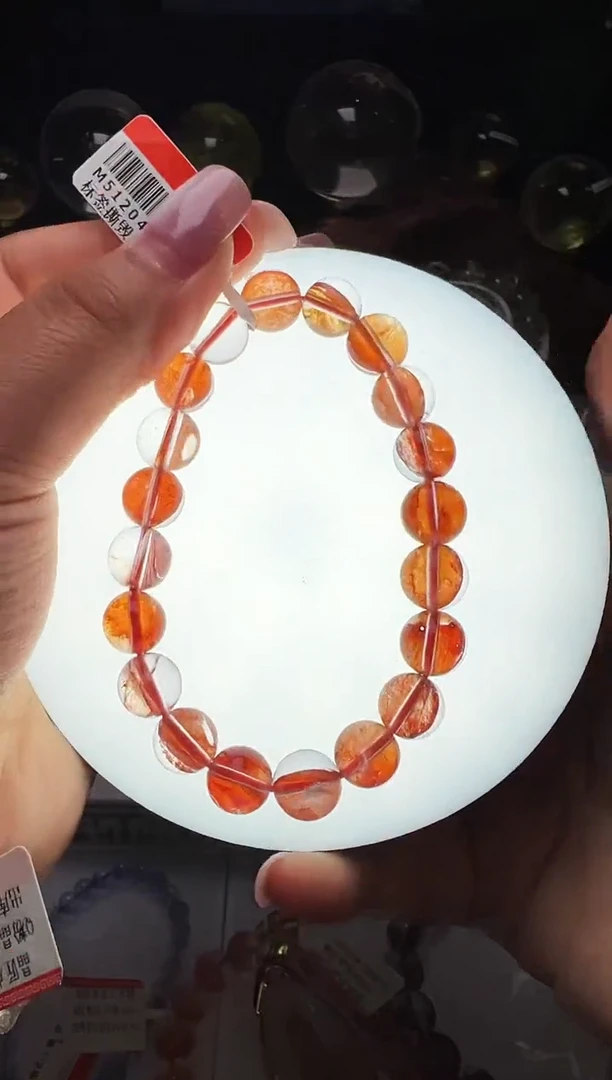 水晶手串未镶嵌红胶花手串9m+  M51204X