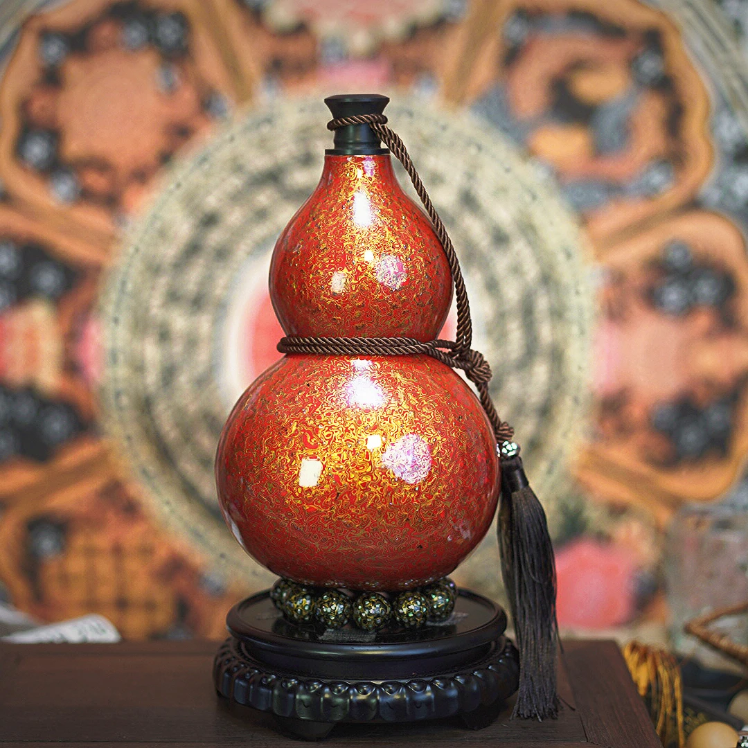 【擎天-耀阳】4000ml高端犀皮漆葫芦仿古珍藏文玩福禄非遗大漆葫芦