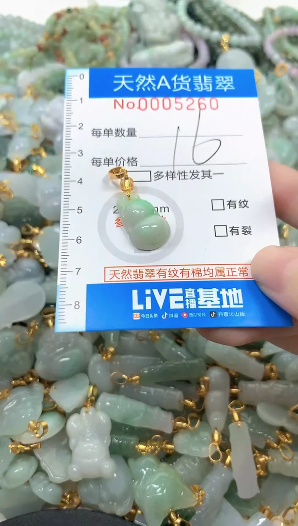 颈饰未镶嵌翡翠净货挂件-5260