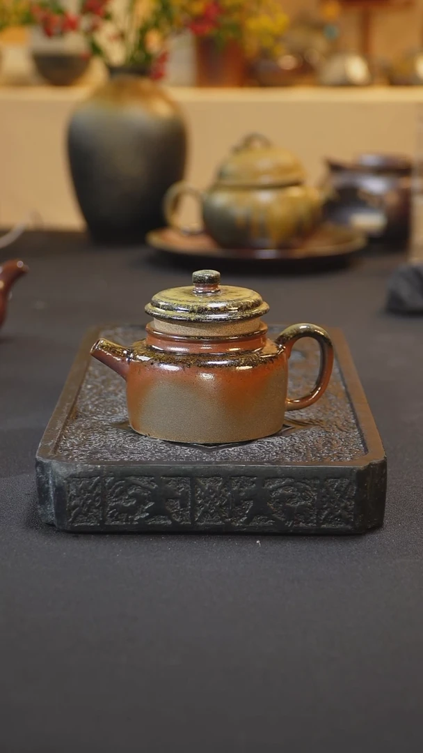 茶壶紫砂纯自然柴烧