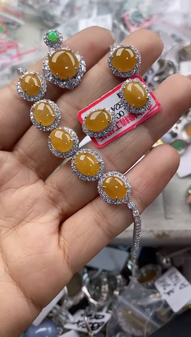 银S925镶嵌戒指翡翠888----8