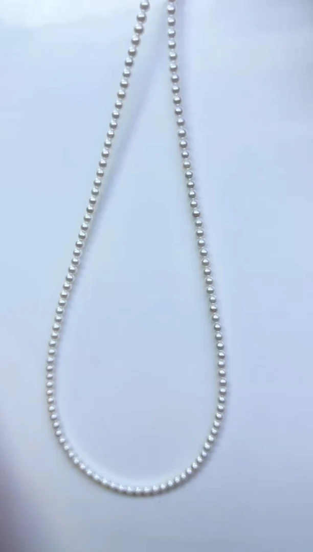 淡水珍珠未镶嵌项链 白色正圆baby珠  3mm
