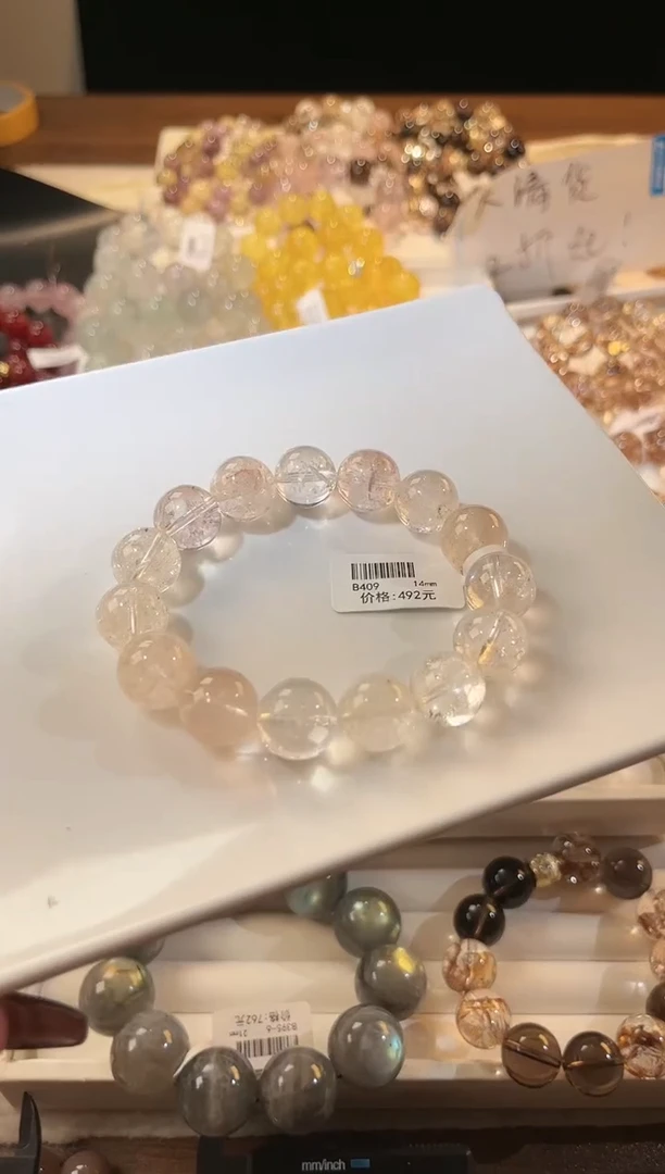 合成欧泊未镶嵌手串多样性发一Q9迷雾玫瑰14mm