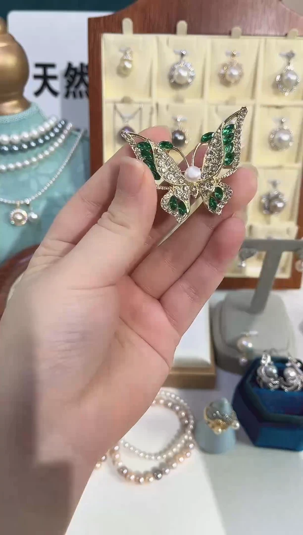 合金耳饰淡水珍珠合金胸针