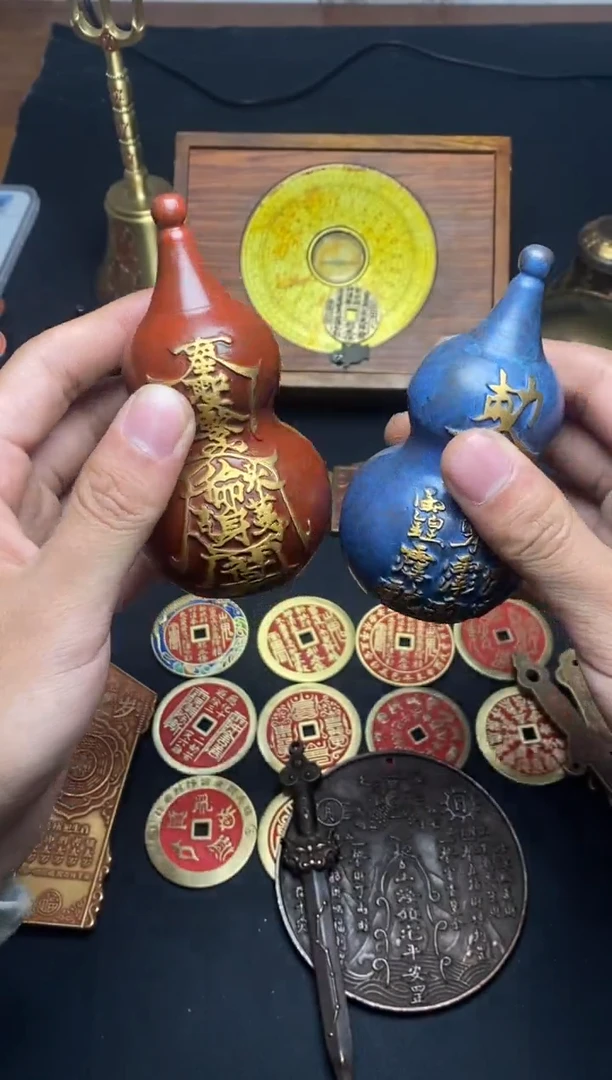 【闪购商品】铜一个大红葫芦一个大蓝葫芦