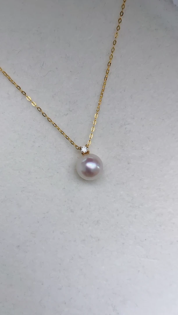 【闪购商品】海水珍珠吊坠(不含链)18K金镶嵌9-9.5mm戴妃吊坠