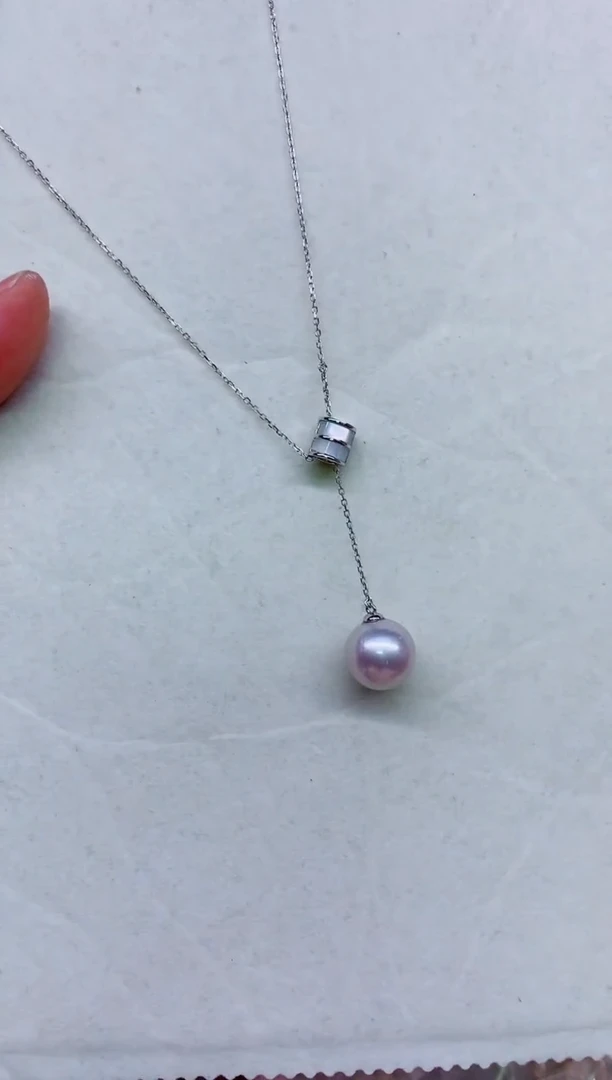 淡水珍珠银S925镶嵌套链非无暇