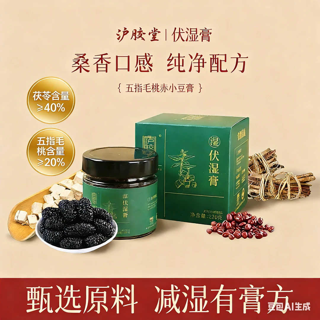 沪胶堂五指毛桃茯苓膏≥40五指毛桃≥20伏湿膏清养膏丢丢膏轻轻膏
