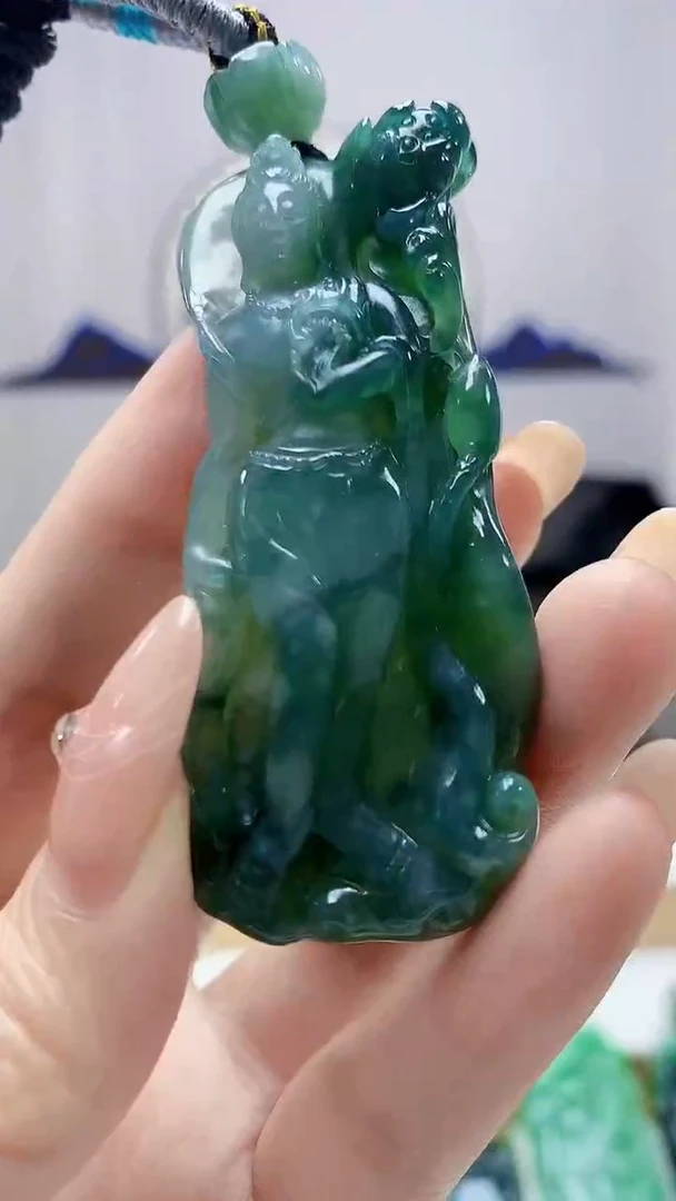 未镶嵌定制翡翠4917DD-毛货挂件126