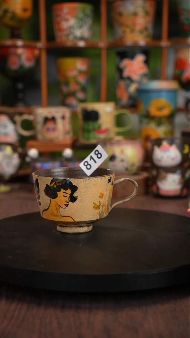 釉下手绘陶瓷紫砂杯