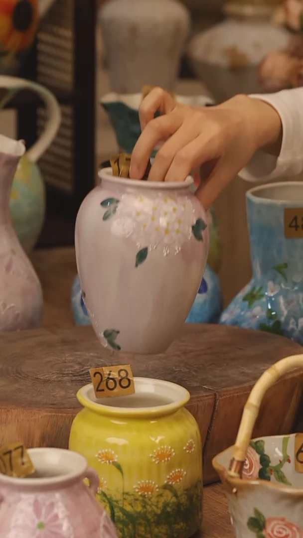 陶瓷景德镇设计师手作花器摆件侘寂风@M172@