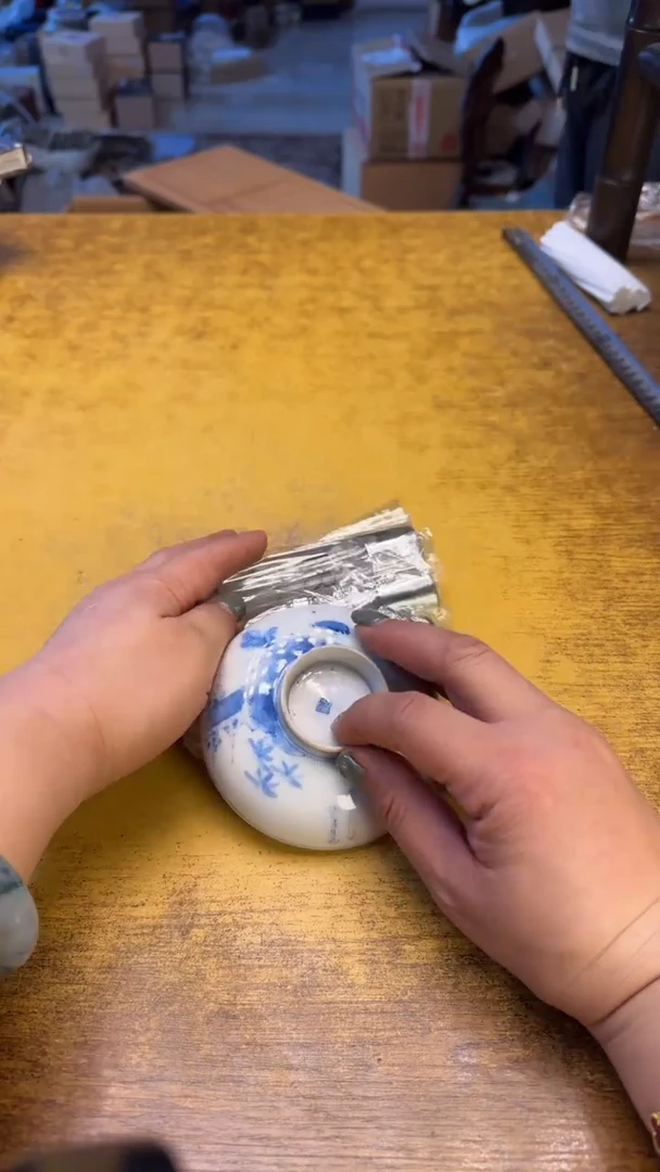 瓷器瓷器瑕疵脏旧59三个露珠碗