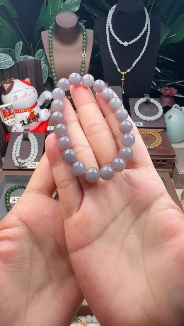 手串未镶嵌和田玉精品10m左右青海野牛沟烟紫手串