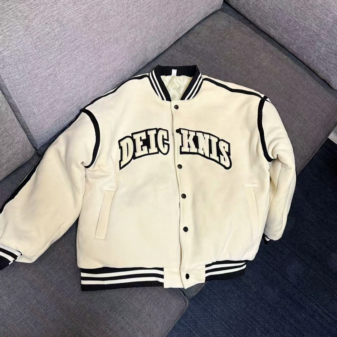 【新新】美式棒球服刺绣夹棉外套秋冬夹棉复古中性风男女同款厚款