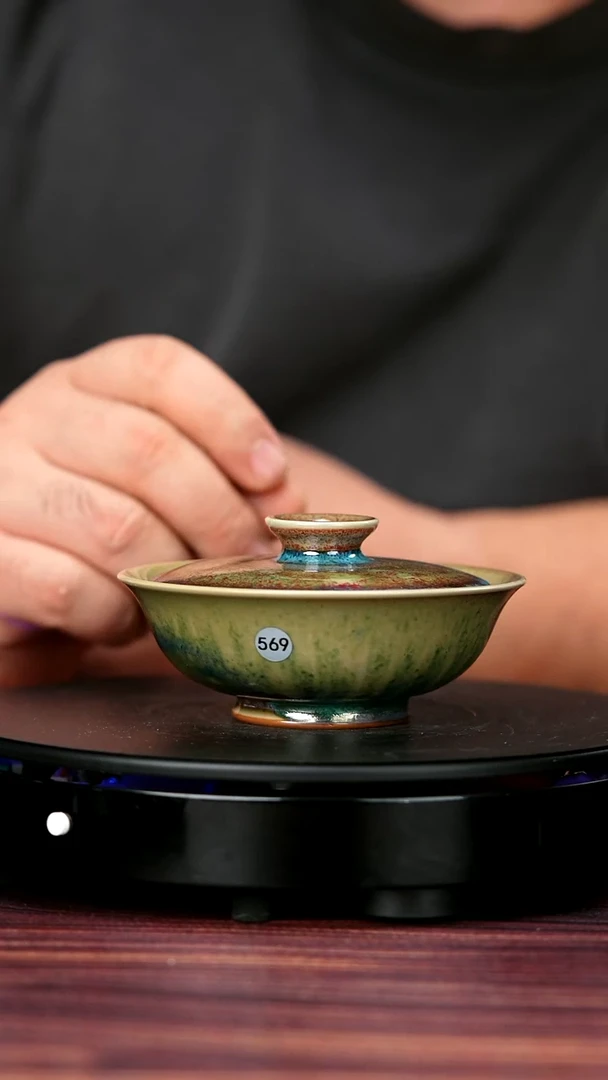 其他瓷569#盼龙窑一级品原矿钧瓷盖碗