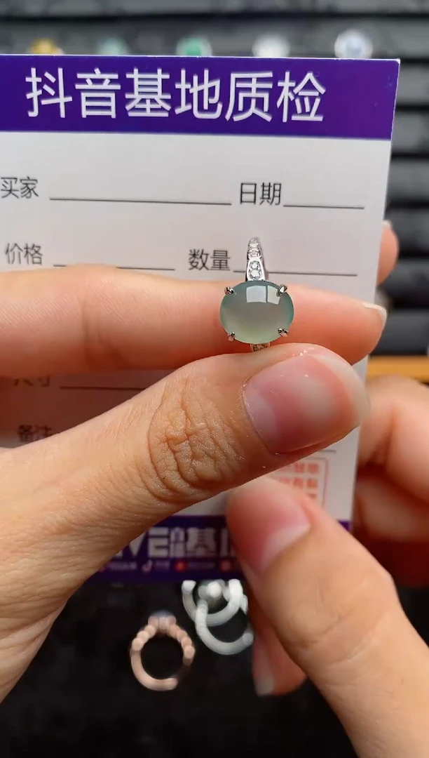 银S925镶嵌戒指翡翠1