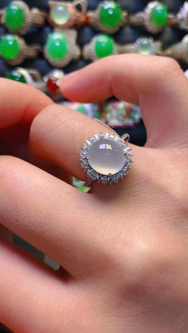 银S925镶嵌翡翠耳饰天然