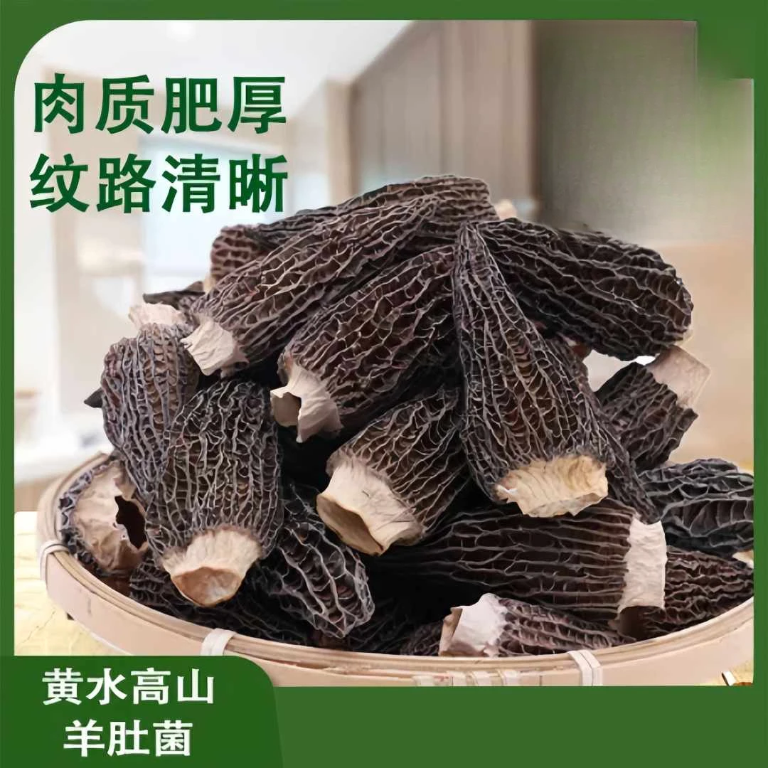 黄水源味精选头茬肉质羊肚菌干货鲜美煲汤羊肚菌干货