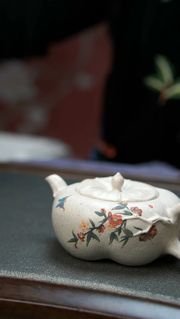 【闪购商品】紫砂茶壶白泥梅花壶