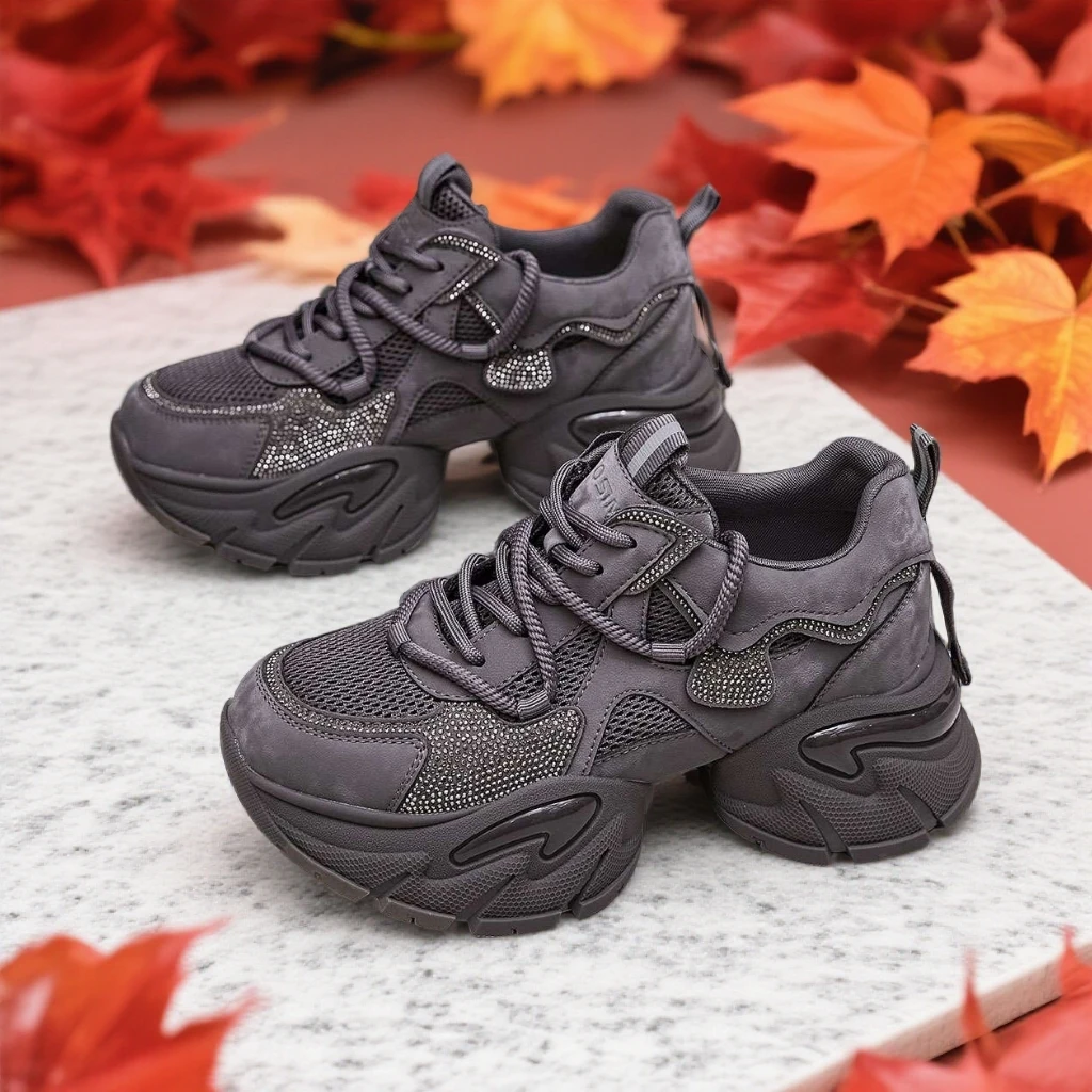 老爹鞋女款正品2025新款真皮秋冬季轻便厚底增高时尚男鞋冬季加绒