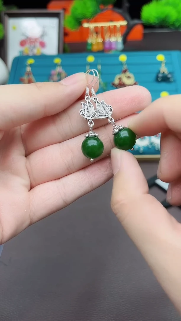 【闪购商品】玛瑙/玉髓耳钉银S925镶嵌429000