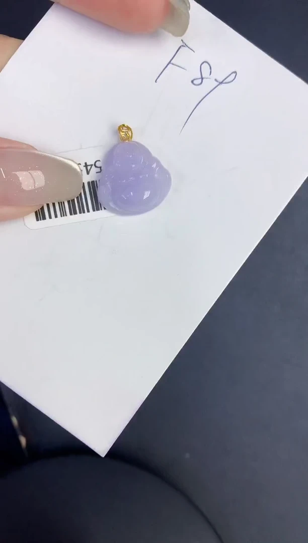 翡翠18K金镶嵌颈饰缅甸天然翡翠A货