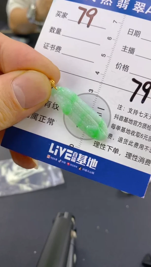 【闪购商品】翡翠颈饰18K金镶嵌天然A货翡翠