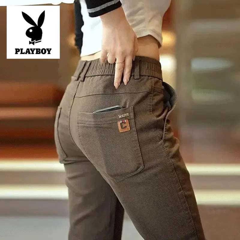 花花公子秋冬新款2025休闲裤男士直筒商务休闲裤弹力男显瘦舒适男