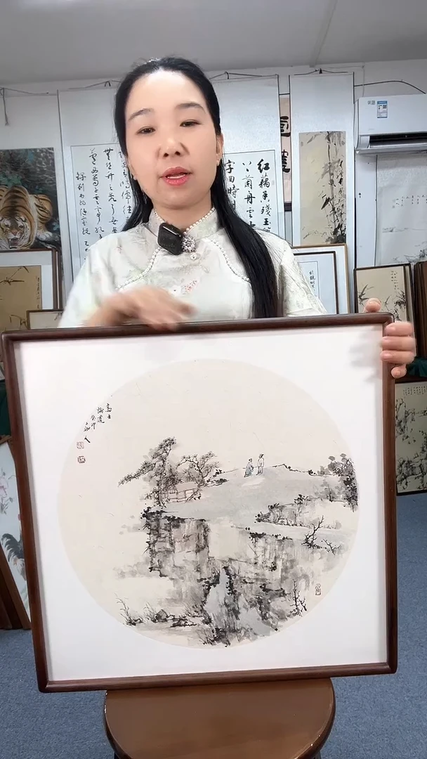 国画52*52实木画框顺丰包邮手绘