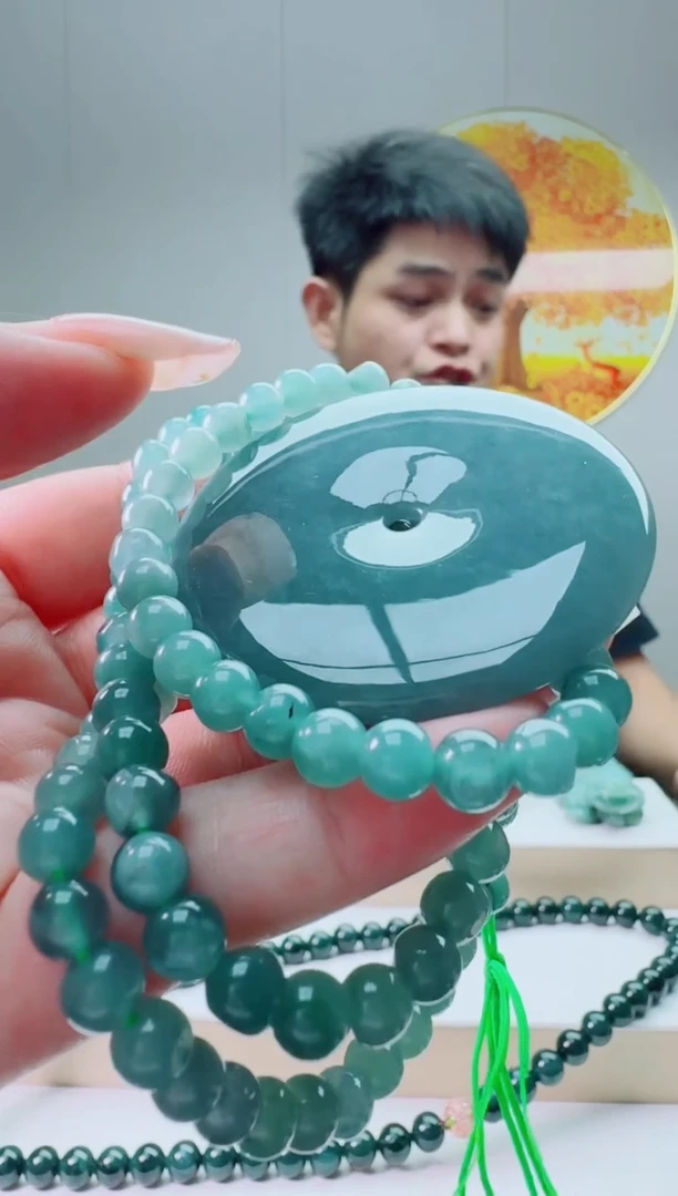 翡翠未镶嵌颈饰平安扣多样性随机发其一