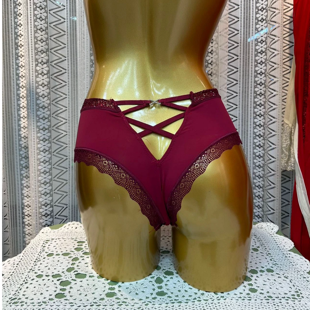 xarifa新款烫钻豹纹镂空诱惑女士三角内裤840