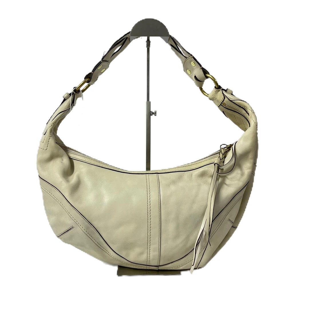 95新 COACH/蔻驰 白色全皮单肩腋下豌豆包 SH-3757-A