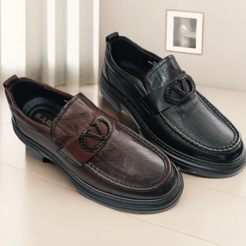 一脚蹬西装小皮鞋轻便单鞋商务皮鞋休闲乐福鞋真皮豆豆鞋25529