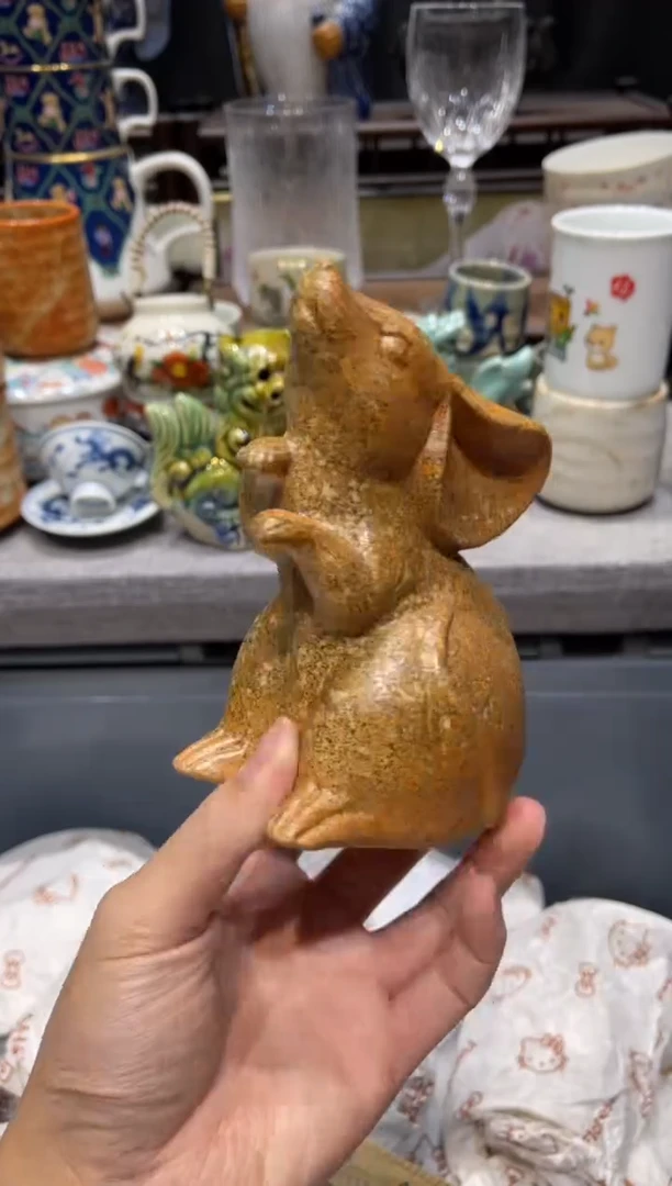 瓷片老鼠摆件摆件