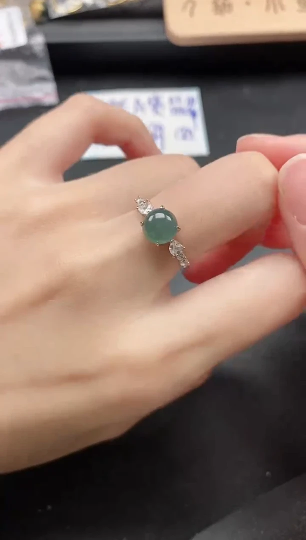 翡翠戒指银S925镶嵌51511