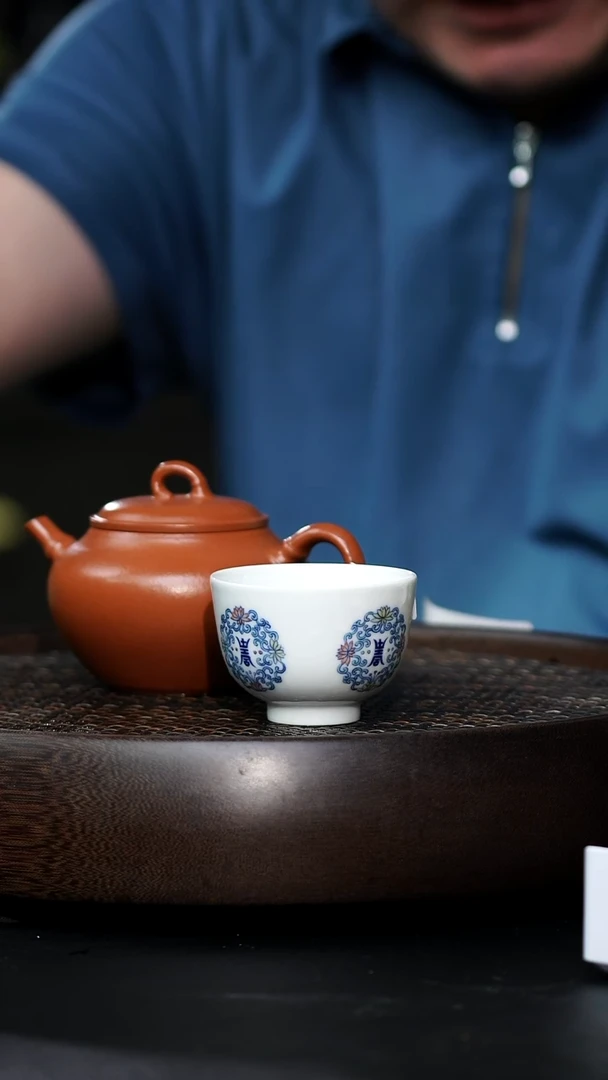 涂杏花窑寿字杯+竹韵（王腾飞）-朱泥-188cc