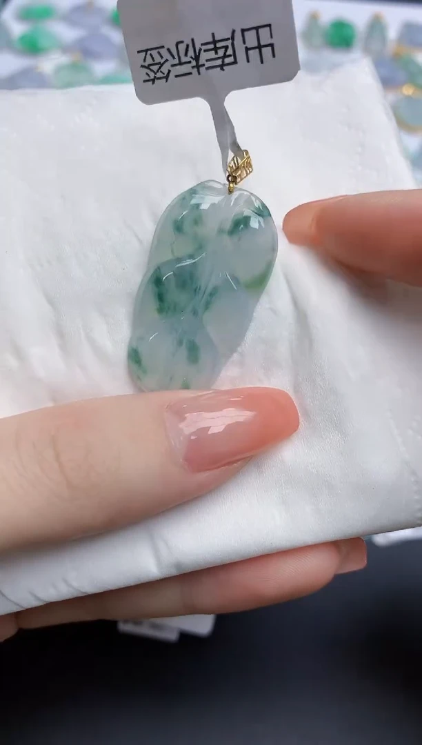 【闪购商品】翡翠颈饰18K金镶嵌天然缅甸翡翠A货