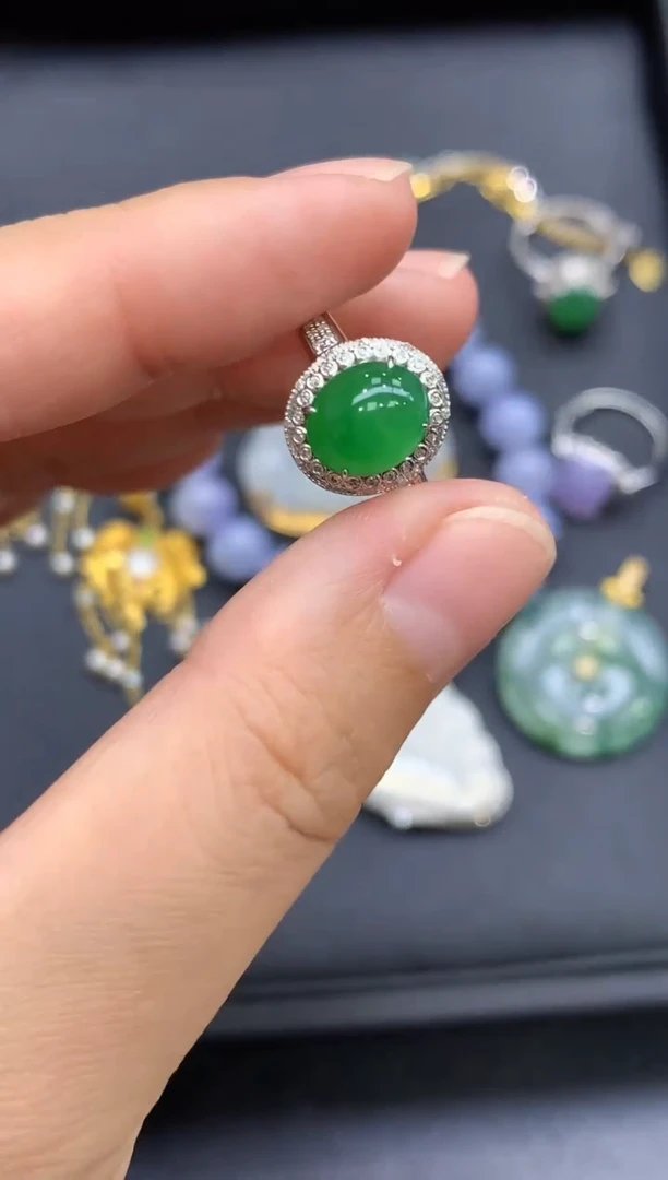 18K金镶嵌戒指翡翠508-中国好珍宝