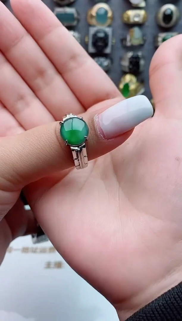 未镶嵌戒指翡翠天然翡翠男戒
