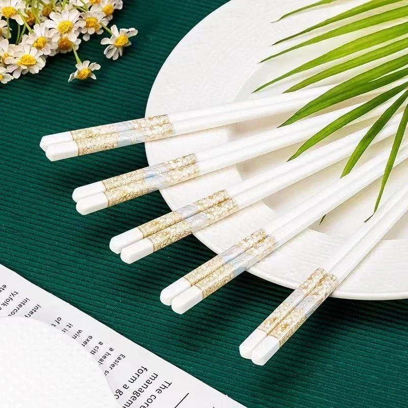正品时光漫步骨瓷筷子10双+饭铲
