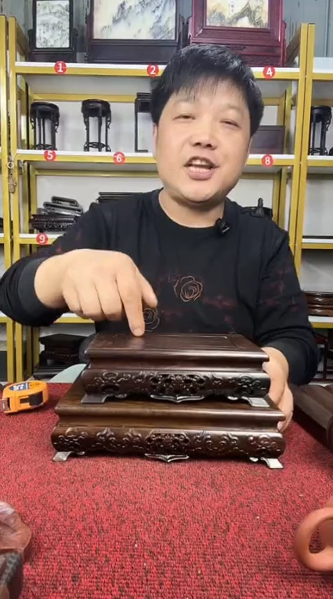 木非洲黑檀长方底座套二22.5*15/18.5*12CM