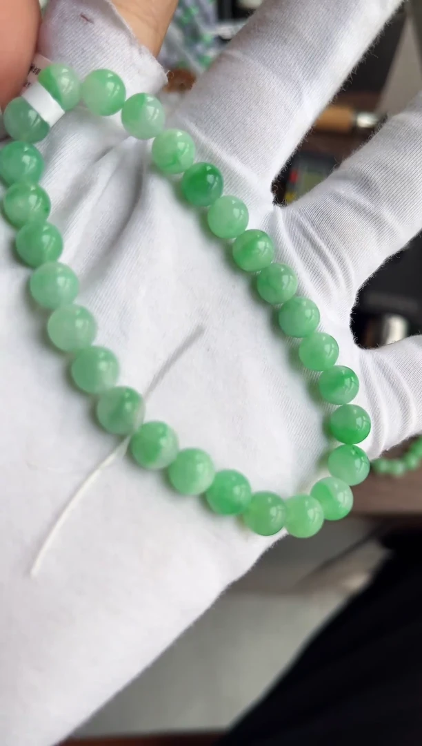 散珠翡翠翡翠手串卡8