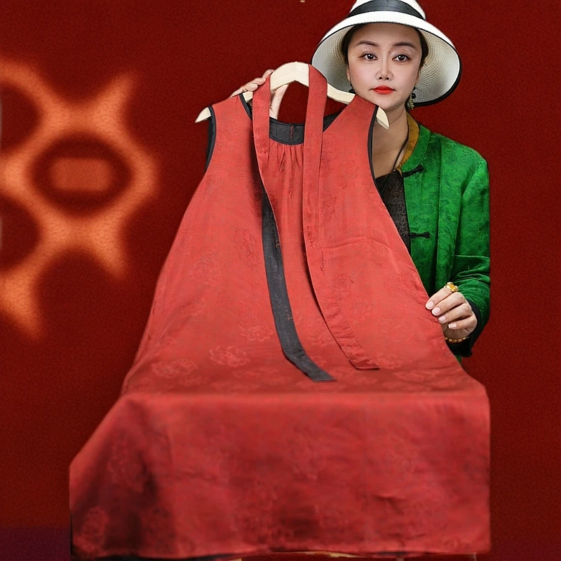 <<非遗美学>>新款气质优雅收腰无袖香云老料连衣裙T1343