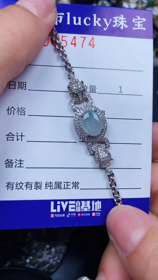 翡翠银S925镶嵌颈饰5474