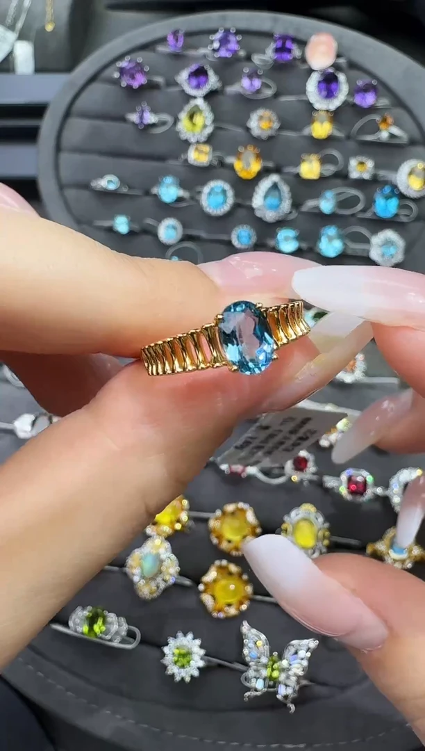 银S925镶嵌戒指托帕石1.0ct【七天鉴赏期】