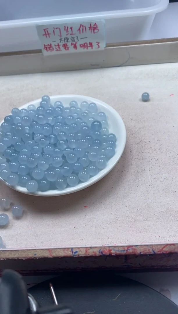 【闪购商品】玛瑙/玉髓颈饰未镶嵌w791冰川蓝玛瑙8mm*40颗