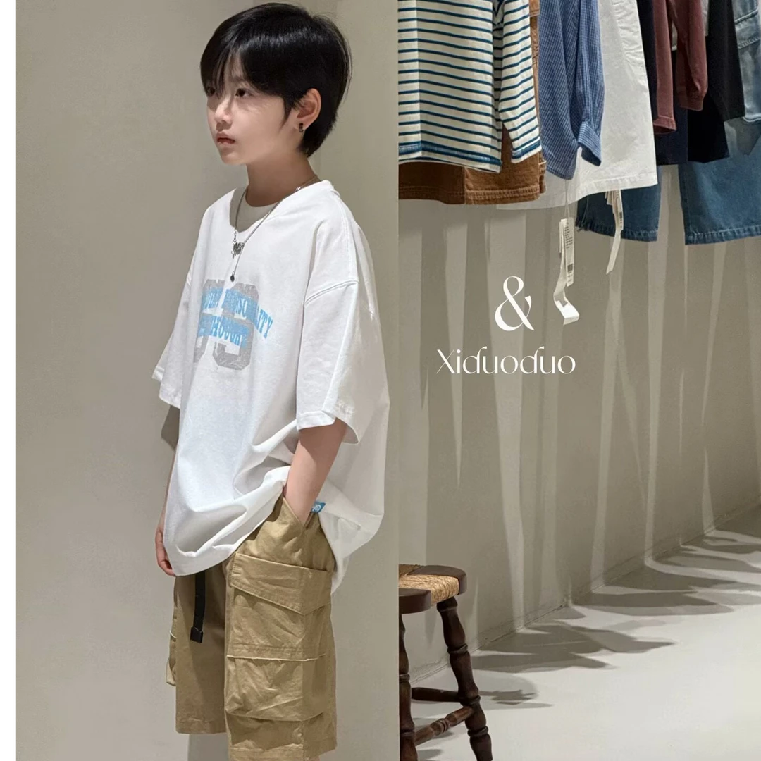 玺哆哆2025夏季新款韩版宽松百搭休闲男童上衣潮